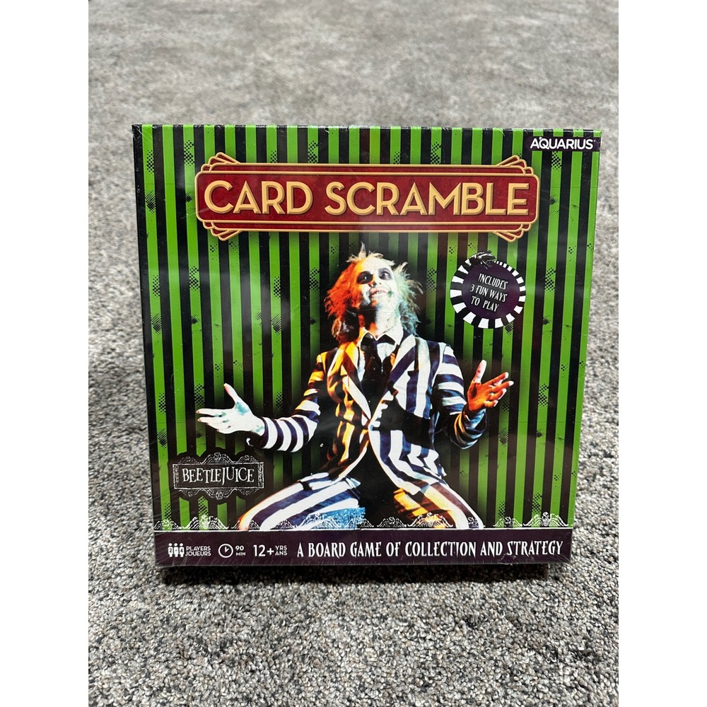 Board Game Aquarius Unisex Green New Beetlejuice Card Scramble Strategy